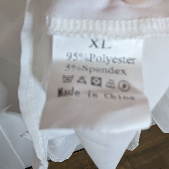 Women's white sheer tank top - XL Buttons - Picture 3 of 11